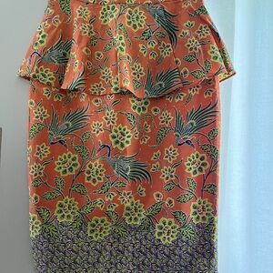 Stunning Indonesian Batik Peplum Skirt